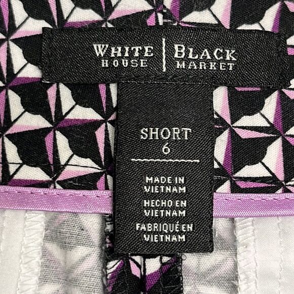 White House Black Market Abstract Print Short 4 Pocket Clasp Zip Shorts- Size 6 - Picture 13 of 16